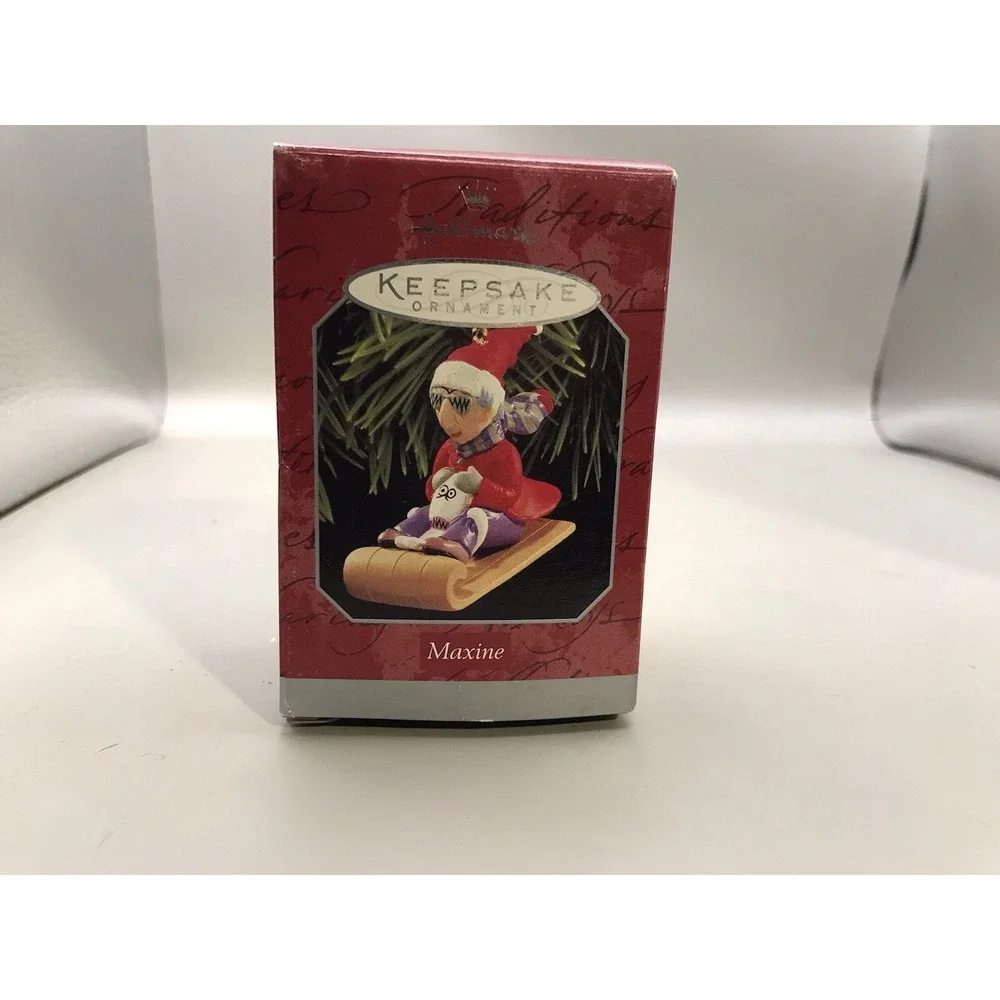 Hallmark‎ Keepsake Maxine Sledding With Her Dog 1998